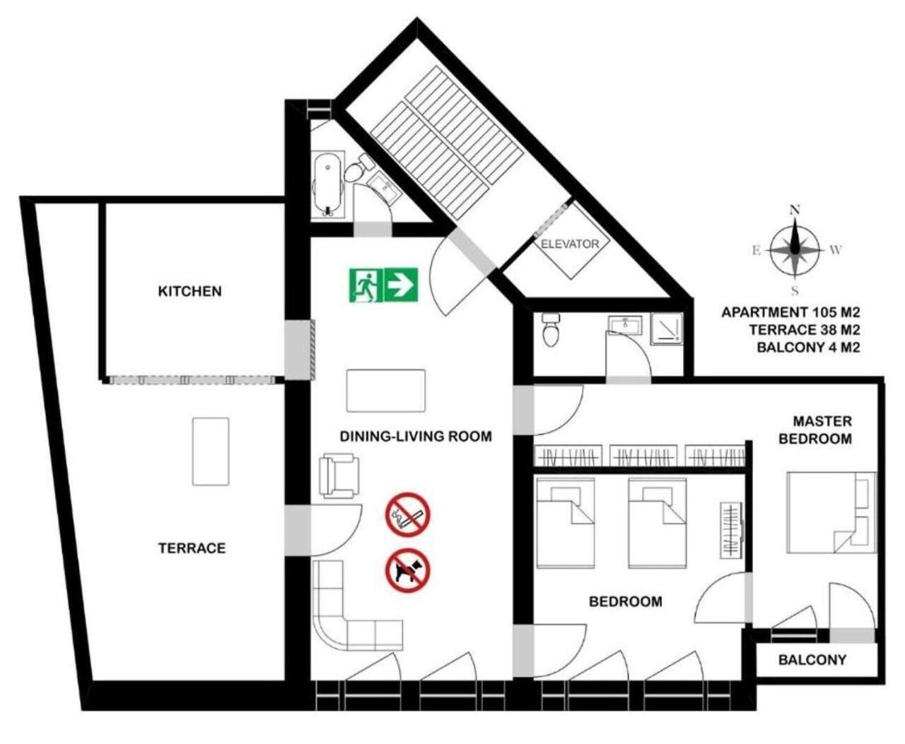 Apartment 105m2 Penthouse Sea View With Free Garage Parking